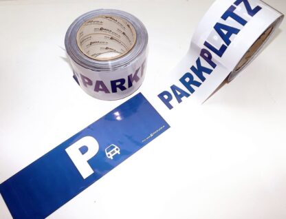 Absperrband Parkplatz Hinweisband Kennzeichnung Motiv PARKPLATZ Parken