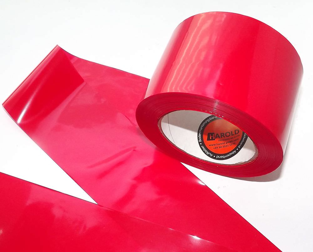 Absperrband 75mm x 100m PE-Folie Flatterband Dekoband rot 