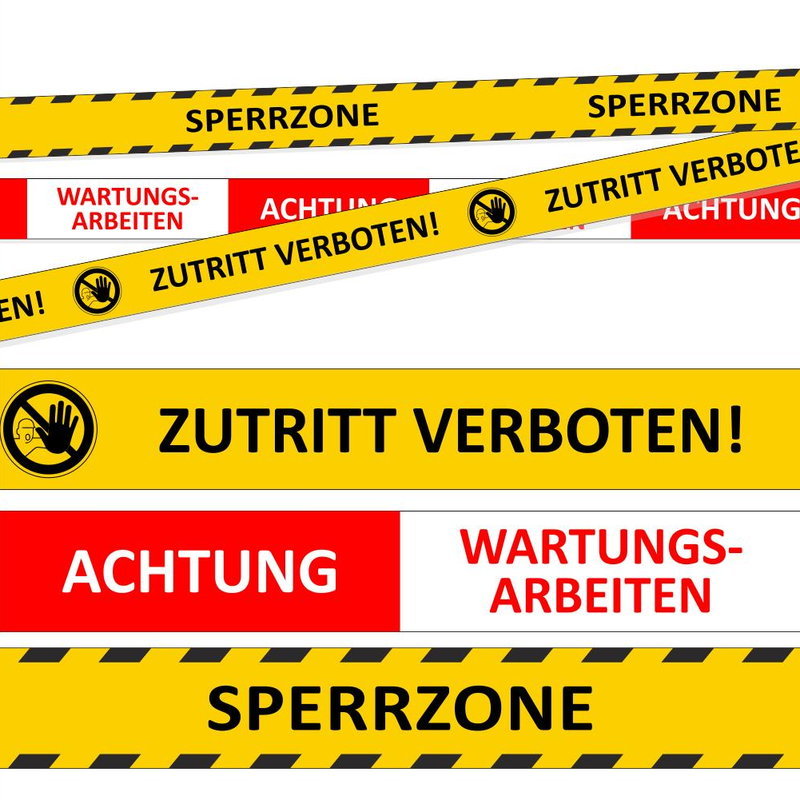 Warnband Absperrband Sperrzone - Zutritt verboten - Wartungsarbeiten