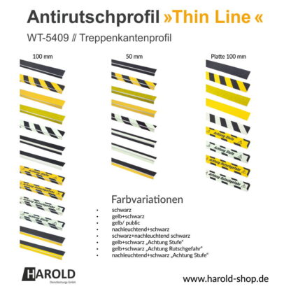 WT-5409 Treppenkantenprofil Antirutschprofil THIN LINE Farbvariantionen