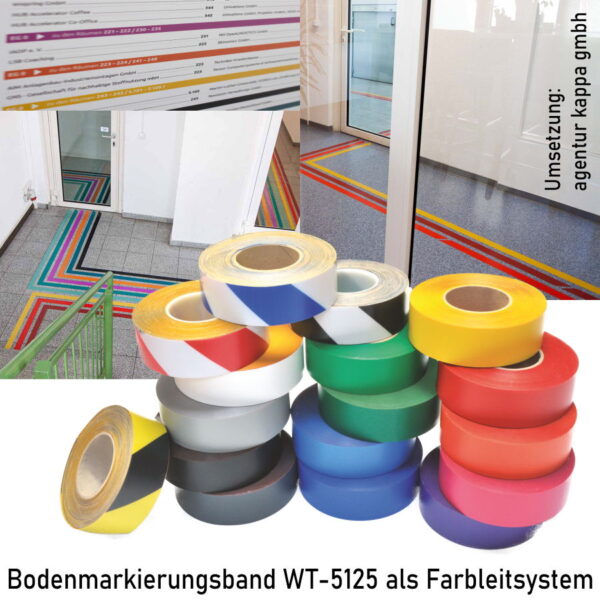 Bodenmarkierungsband WT-5125 als Farbleitsystem